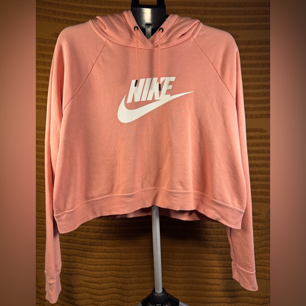Nike Essential Cropped Women's Coral Hoodie Size XL NWOT